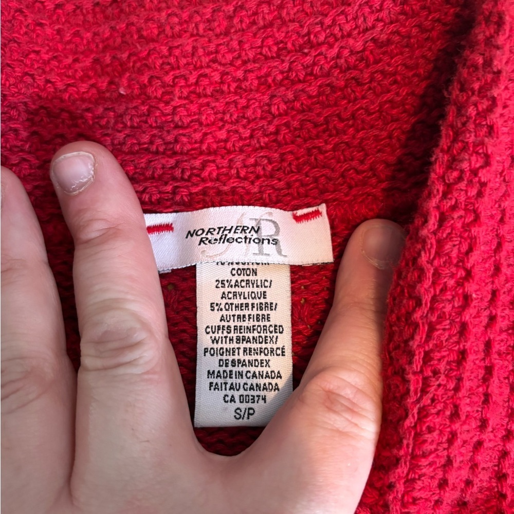 Vintage Northern Reflections Cherry Red Cardigan - Picture 4 of 8